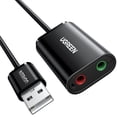thumbnail image 1 of Adaptador de tarjeta de sonido USB UGREEN para ordenador PS5 PS4 Black, 1 of 9
