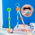 thumbnail image 2 of 2 Pack Tongue Scraper, Tongue Cleaner Brush for Adults Tongue Scrubber for Better Breath (Blue&Orange)C, 2 of 6