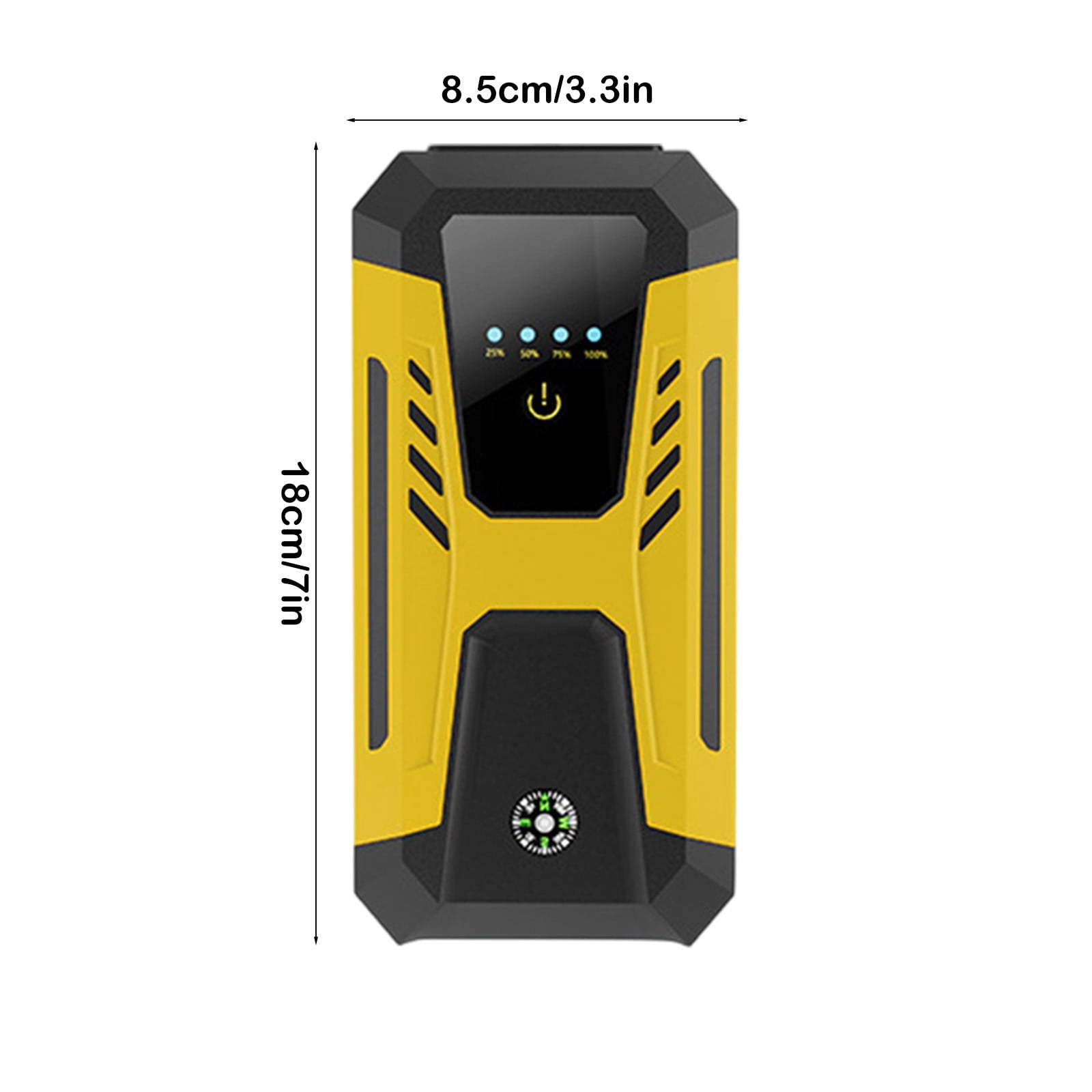 ddioayh Car Jump Starter 22200mAh Portable Power Bank with Waterproof Design, 12V Emergency Car Battery Booster for Outdoor Use, Yellow Car Power Kit (18x8.5x4.2cm)