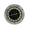 thumbnail image 1 of Juego de 2 focos solares empotrables plateados, 16 LED, luces solares para jardín exterior, IP65, resistentes al agua, luz blanca fría para iluminación de caminos, patios, terrazas e iluminación subte, 1 of 5