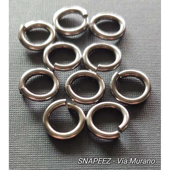 Snapeez II ULTRAPLATE Gray Velvet Matte Plate Ring Hard Open Jump Ring 10mm Heavy Gauge (Pk 10) Jump Rings. The Ultra Secure No Solder Jump Ring. Made in USA.