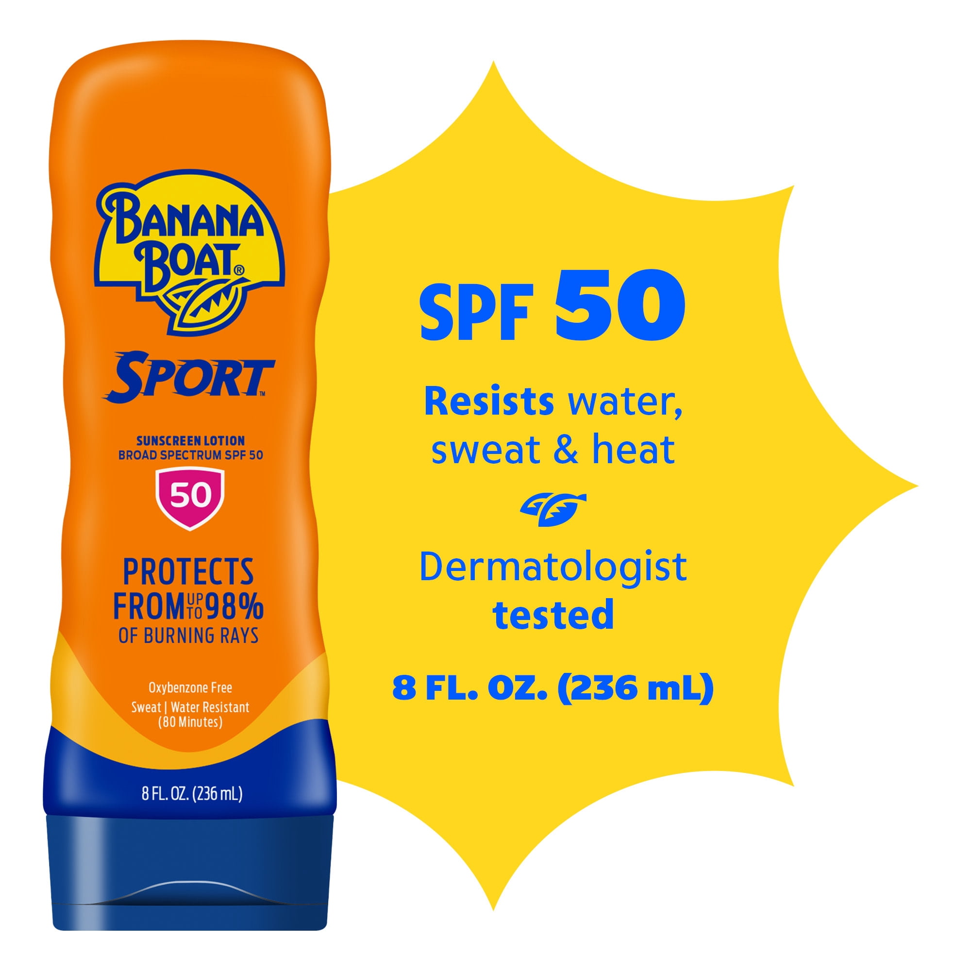Banana Boat Sport SPF 50 Sunscreen Lotion, Sunblock Lotion, 8 Fl Oz