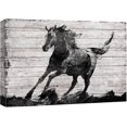 thumbnail image 3 of PixonSign Canvas Print Wall Art Wood Panel Style Horse Gallops on Road Animals Wildlife Illustrations Modern Art Contemporary Portrait Relax/Calm Multicolor Warm for Living Room, Bedroom - 32"x48", 3 of 5