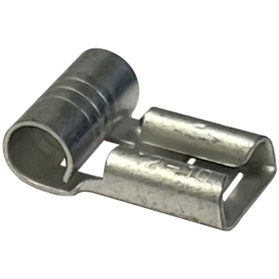 (100) Non-Insulated 12-10 AWG Gauge Flag Quick Disconnect Connector 1/4" .250 Blade Wire Terminal - USA