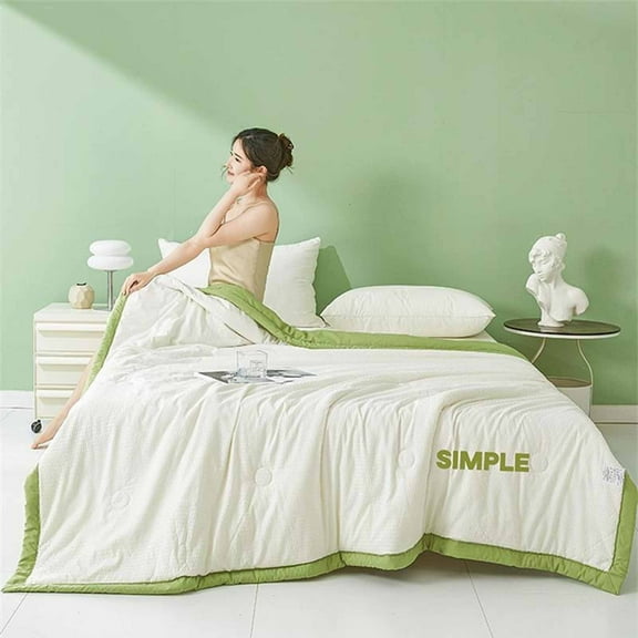 Tgbvmt Super Soft Cloud Summer Quilt Lightweight Cool Comforter Thin Air Conditioned Blanket For Dorm Bedroom Cooling Breathable Fiber Quilt Cozy Bedding For Hot Sleepers