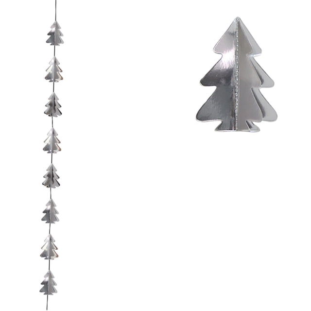 Christmas Decorations Indoor Mini String Pull Out Flags Hanging Banners for Tree Window Party Use 250 cm Long Paper Design