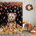 thumbnail image 2 of Shower Curtain 72"W x 78"L Fall Thanksgiving Bear Pumpkins Maple Leaves Fabric Shower Curtains Set with Hooks Water Repellent Bathroom Curtains Machine Washable Bathroom Accessories, 2 of 6