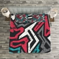 thumbnail image 3 of Ambesonne Grunge Quilted Bedspread Set 3 Pcs, Hip Hop Culture Graffiti, King Size, Multicolor, 3 of 3