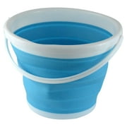 Foldable Silicone Collapsible 2.65 Gallon Bucket, Blue