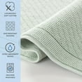 thumbnail image 3 of Arkwright 100% Cotton Bathroom Rug - High Absorbent Stylish Textured Woven Design Bath Mat, Slip Resistant Backing for Shower and Bathtub Floor, 24x36 in - Green, 3 of 5
