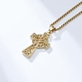 thumbnail image 4 of Celtic Cross Necklace for Men Women, Stainless Steel Irish Knot Cross Pendant, Vintage Celtic Knot Amulet Jewelry Gift, Gold, 4 of 4