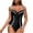 Black, variant on Simua Women Slimming Tummy Control One Piece Swimsuits V Neck Back Color Block Bathing Suit for Beach Pool Party