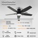 thumbnail image 5 of Vagizm Ventilador de Techo Empotrado de 52 Pulgadas con Luz - Ventilador de Techo de 5 Aspas para Sala de Estar y Recámara - 5000 CFM - Motor CC Silencioso - Regulable - Función Reversible - Negro, 5 of 8
