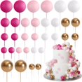 thumbnail image 2 of 2025 & CISIL 32Pcs/set Ball Cake Toppers Gold Pearl Balls Cupcake Topper Flags For Kids Birthday Party Wedding Decorations Baby Shower, 2 of 4