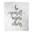 thumbnail image 1 of JSDART Throw Blanket 58x80 Inches Be Yourself Inspire Others Hand Lettered Calligraphic Inspirational Warm Flannel Soft Blanket for Couch Sofa Bed, 1 of 1