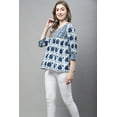 thumbnail image 3 of Rajnandini Women's Pure Cotton Jaipuri Printed Short Western Top (JOPLJPR706-Navy Blue_XL), 3 of 5