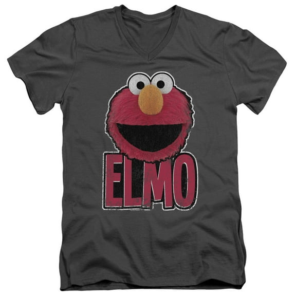 Sesame Street - Elmo Smile - Slim Fit V Neck Shirt - XX-Large