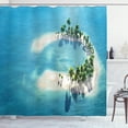 thumbnail image 1 of Ambesonne Island Shower Curtain, Atoll Palm Trees Ocean, 69"Wx75"L, Blue Ivory Green, 1 of 3