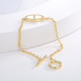 thumbnail image 3 of Pulsera de alta gama de nicho de alta gama, hebilla de una sola palabra de calidad de renombre, forma de nariz de cerdo, circón, estilo socialité, elegante joyería de mano al por mayor, oro, 3 of 5