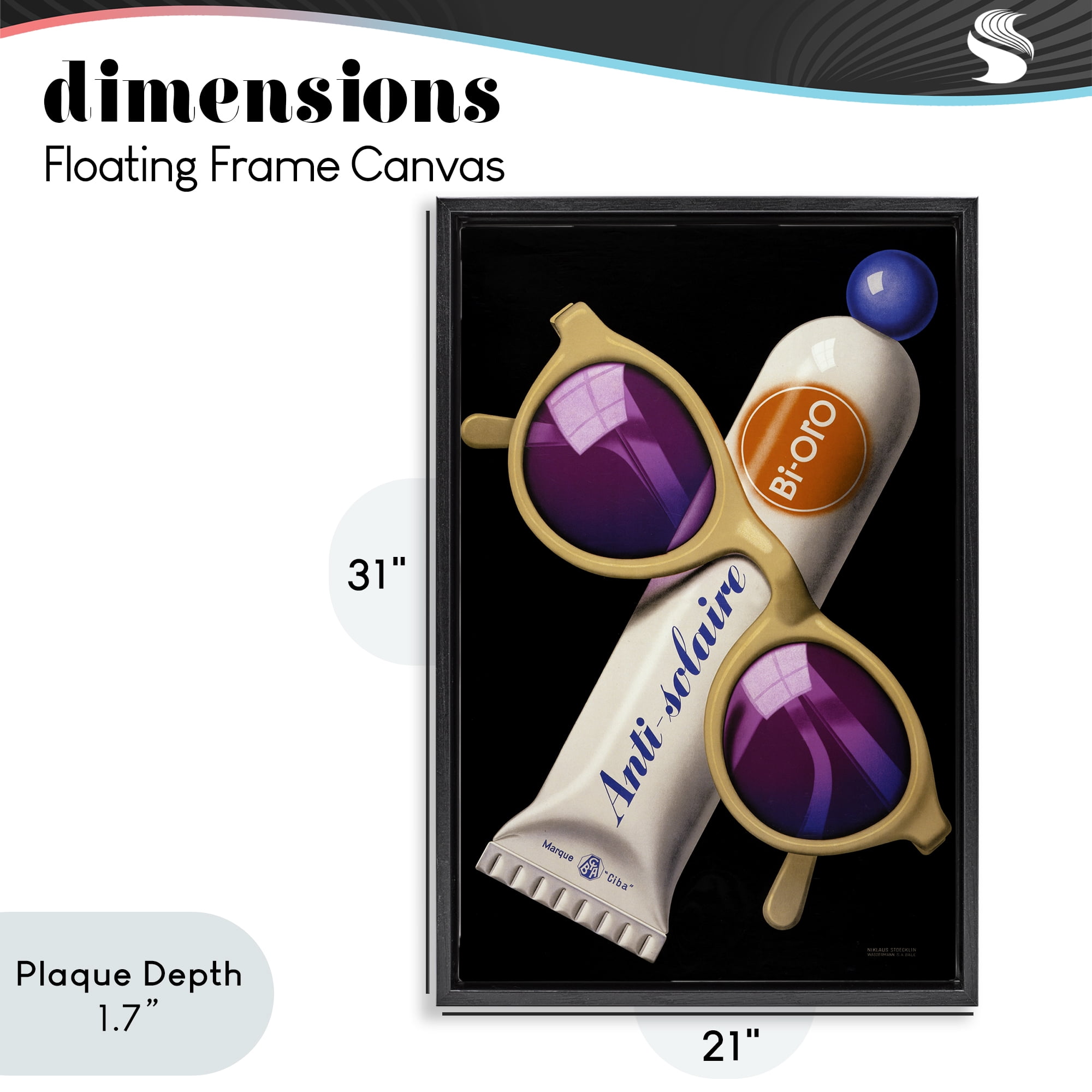 Stupell Industries Sunblock & Sunglasses Black Framed Floater Canvas Wall Art, design by Print Collection