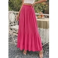 thumbnail image 3 of PRETTYGARDEN Long Skirts for Women Summer Vacation Outfits Spring Chiffon Elastic Waist Flowy A-Line Pleated Midi Skirt, 3 of 10