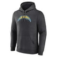 thumbnail image 2 of Men's Charcoal Los Angeles Chargers Primary Team Logo Fitted Pullover Hoodie, 2 of 3