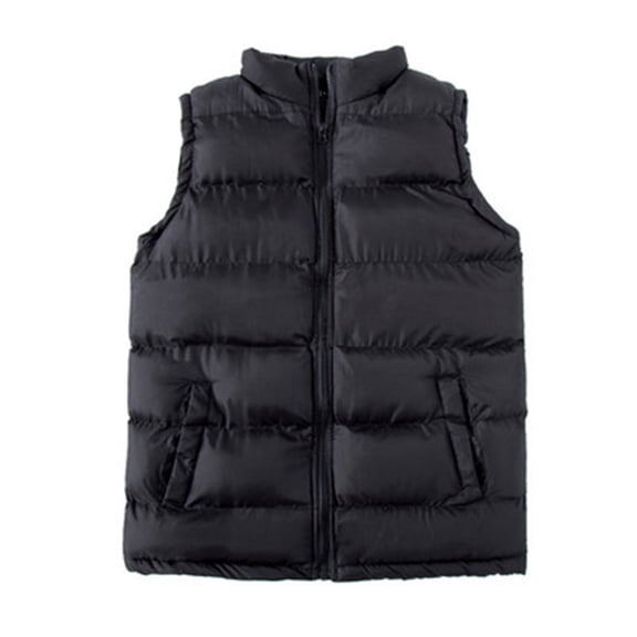 IROINNID Men's Sleeveless V-Neck Short Vest Solid Color Comfy Autumn And Winter Thick Down Cotton Vest