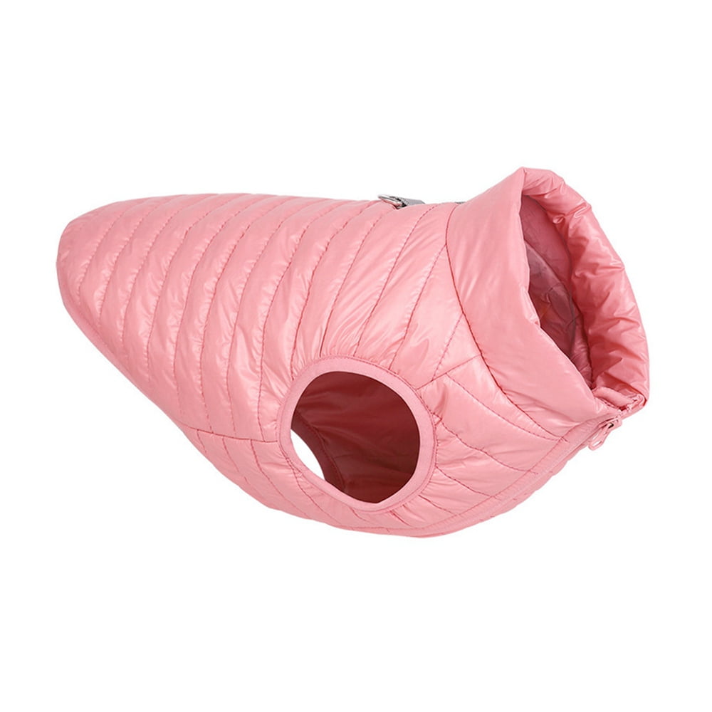Dog Puffer Vest Jacket, Thin Zip Up Wind Breaker with Dual D Ring Leash