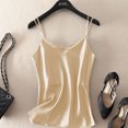 thumbnail image 5 of Silk Satin Camisole Womens Sleeveless Spaghetti Tank Tops Strap Cami Tops Solid Color Summer Comfy 2026 Soft Dressy Tank Shirts Champagne 2XL, 5 of 5