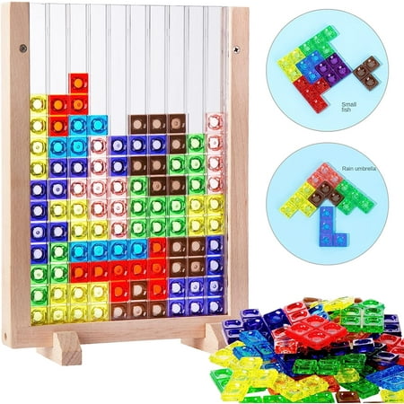HEJULIK Russian Blocks Puzzle,3D Transparent Brain Teaser Toys, 3D Puzzles, Montessori Toys for 3 4 5 6 7 8 9 10 Year Old Boys Girls Kids
