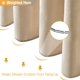 thumbnail image 4 of Fabric Shower Curtain, Linen Texture Heavy Duty Polyester Fabric Shower Curtain Set with 12 Plastic Hooks, Waterproof Decorative Bathroom Shower Curta, 4 of 5