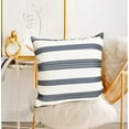 thumbnail image 3 of Decorative Throw Pillow Covers Set of 2 Blue Boho Striped Pillow Covers 16x16 Inch Throw Pillow Cover Linen Pillowcase Farmhouse Outdoor Pillow Covers for Couch Sofa Bed Living Room, 3 of 6