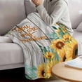 thumbnail image 3 of Sunflower Blanket Soft Cozy Warm Throw Blanket for Couch, Plush Fuzzy Flannel Fleece Blankets for Sofa, Summer Botanical Elegant Floral Wooden Bed Blankets Lightweight Gifts for Women, 50"x60", 3 of 9