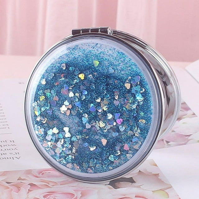 Magnifying Compact Cosmetic Mirror-deweisn Elegant Compact Pocket Makeup Mirror Handheld Travel Folding Makeup Mirror