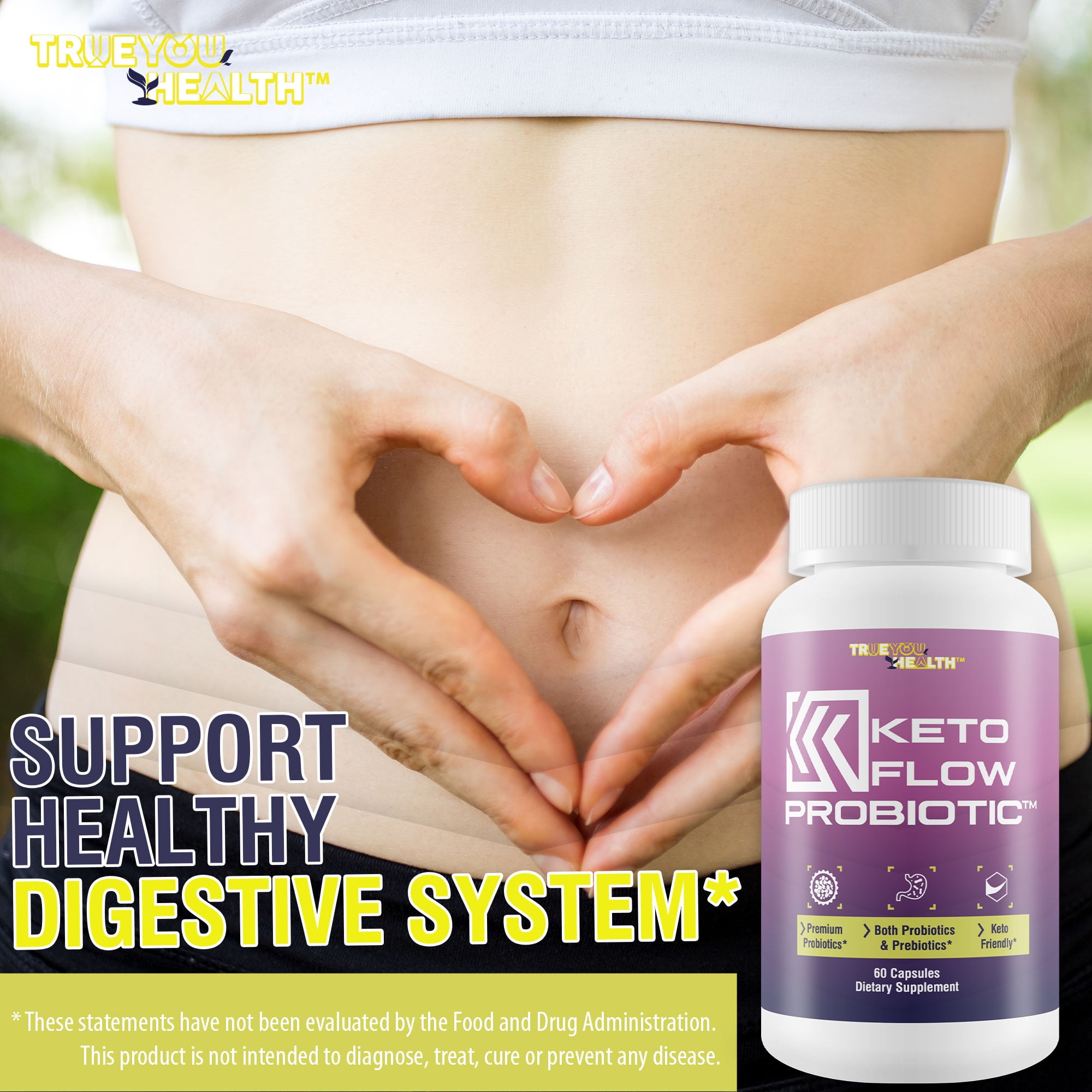KETO FLOW PROBIOTIC - Premium Probiotics & Prebiotics - Keto Friendly Probiotic Formula - 40 Billion CFU - Promote Healthy Gut Biome - Immune Support & Digestive Support - Aid Energy, Bloating Relief