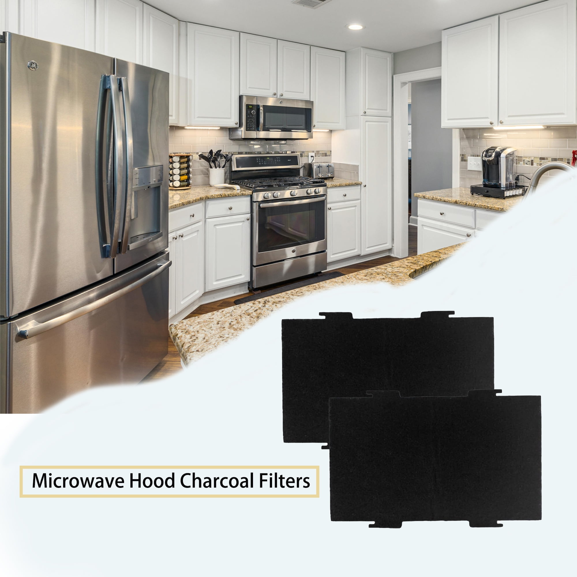 Activated Charcoal Filters for Microwave Oven Compatible with Kitchen Aid Whirlpool Over The Range Microwave W11282981, 10 Pack