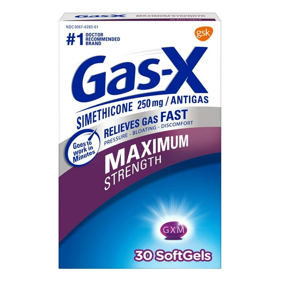Gas-X Maximum Strength Gas Relief Softgels With Simethicone 250 Mg - 30 Count