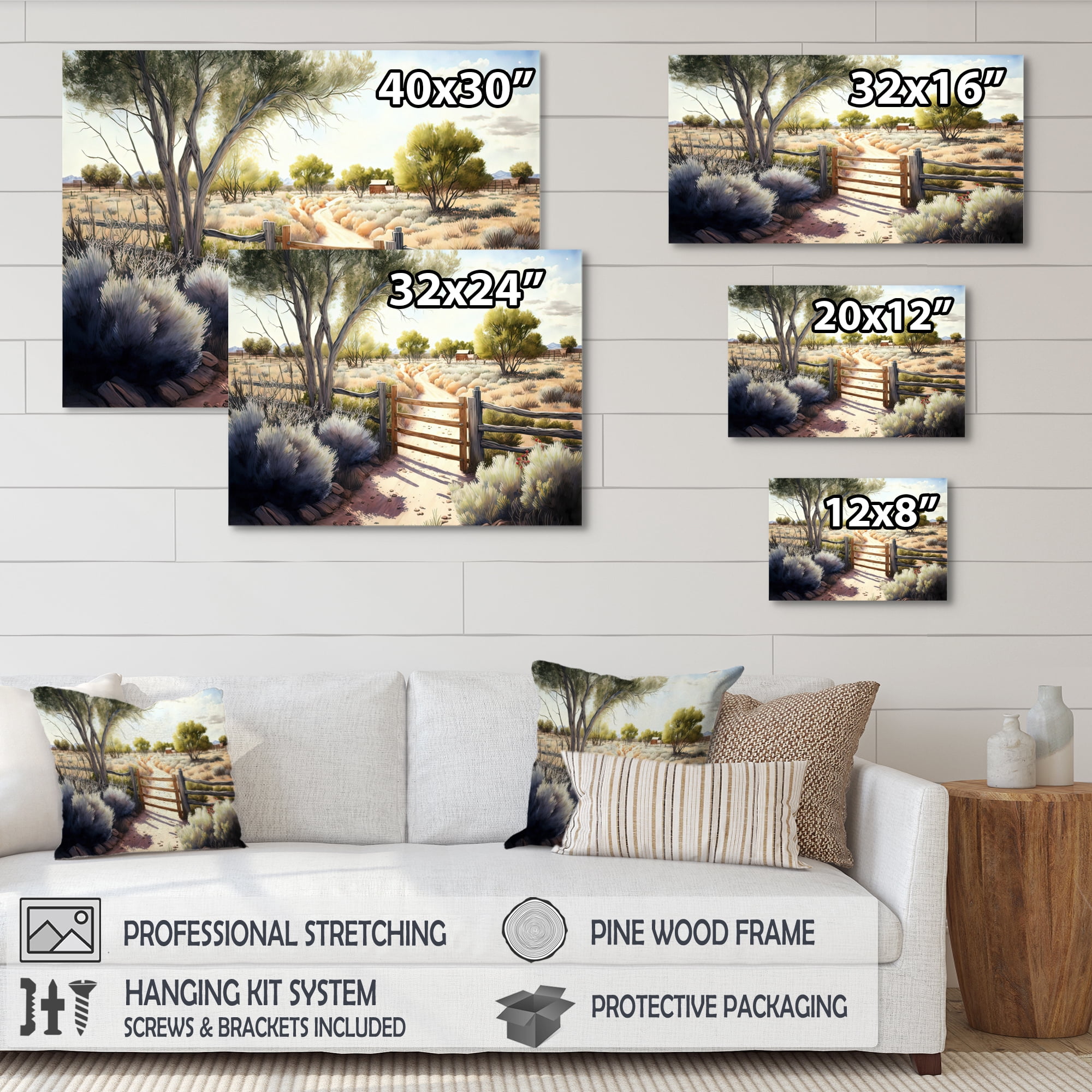 Designart View Of The Pasture IV Canvas Wall Art