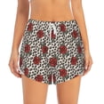 thumbnail image 4 of Lsque Leopard Print Rose Printed Women's Running Shorts with Liner Pockets,Elastic Quick Dry Workout Athletic Gym Yoga Shorts,Womens High Waist Shorts-Medium, 4 of 9