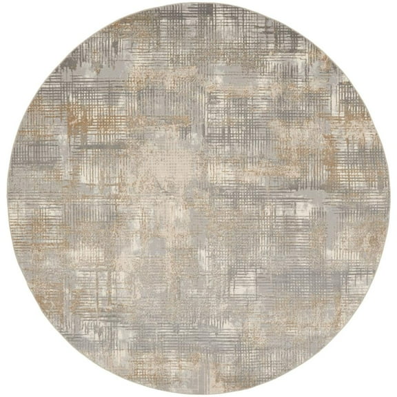 Calvin Klein CK950 Rush Area Rug, 8' x Round, Grey Beige, Round