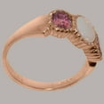 thumbnail image 3 of LBG British Made 14k Rose Gold Natural Opal & Pink Tourmaline Womens Anniversary Ring - 33 size options - Size 12, 3 of 7