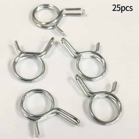 

25PCS Dual Line Hose Clip Spring Fuel Clip | Silicone Hose Air with Vacuum Hose