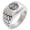 Silver, variant on Stainless Steel Rootless All Seeing Eye Geometric Pattern Step-Down Biker Style Polished Ring