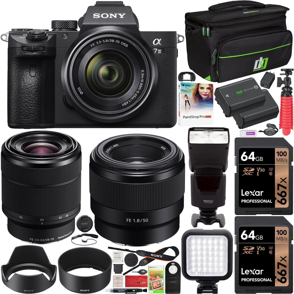 Sony ILCE-7M3K/B a7III Full Frame Mirrorless Camera with FE mm F3.5-5.6 OSS Lens Bundle Walmart.com