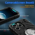 thumbnail image 3 of Dteck for iPhone 15 Pro Case with Screen Protector (2 Packs), Military Grade Drop Protection Shockproof Protective Phone Case with Rotating Ring Stand for iPhone 15 Pro,Black, 3 of 6