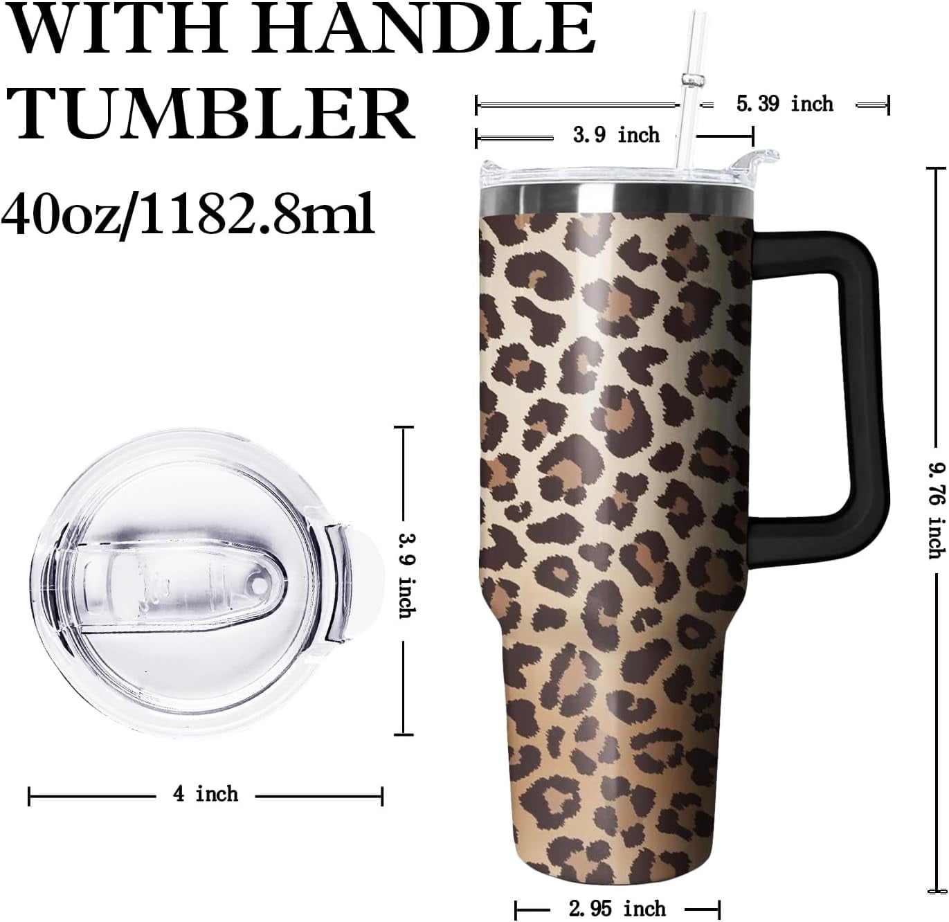 Ceovfoi Camo Tumbler with Handle Lid and Straw, Hunting Gifts for Men  Women,40 oz Camo Tumbler Travel Coffee Cup Mug Water Botter