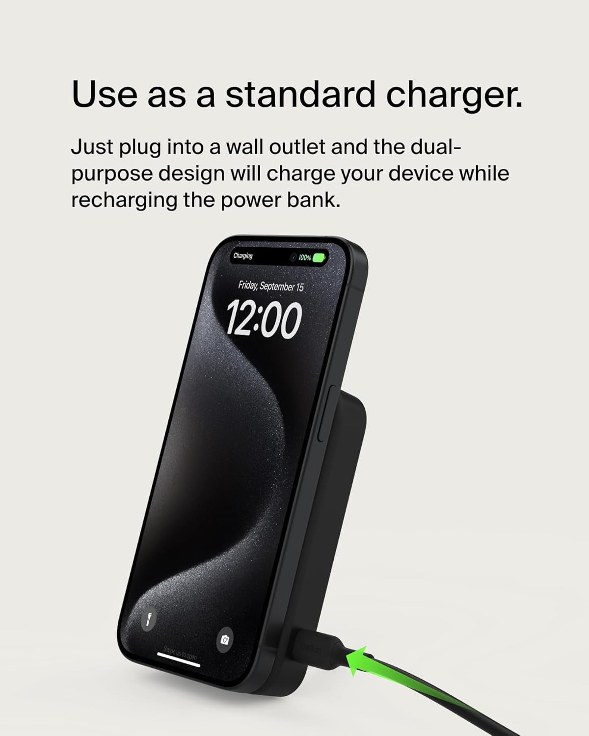 Belkin BoostCharge Pro Wireless Power Bank 8K w/ Qi2, MagSafe Compatible + Built-in Pop-up Kickstand - Compatible w/iPhone 16, 16 Plus, 16 Pro, 16 Pro Max, iPhone 15, iPhone 14, and More - Black