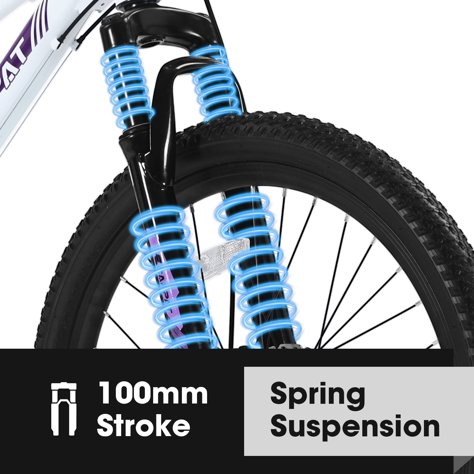 Juuar 24" Mountain Bike for Men Women, Comfort Adult Mountain Bicycle with Shimano 21 Speed & Disc Brake, White