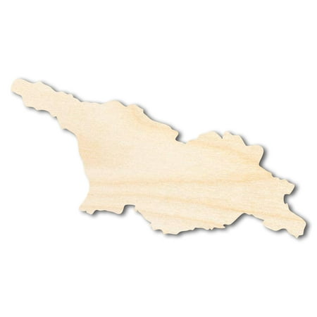 Unfinished Wood Georgia Country Shape - Euroasian Craft - up to 46" DIY 7" / 1/8"
