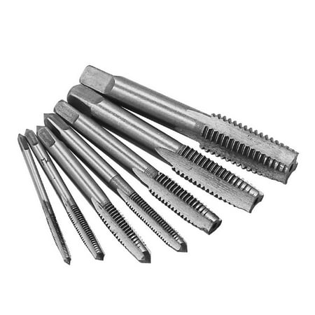

TureClos 7 Pieces/set Screw Machine Compound Taps Hexagon Shank Bearing Steel Thread Drill Bits M3/M4/M5/M6/M8/M10/M12 Tapping Tools